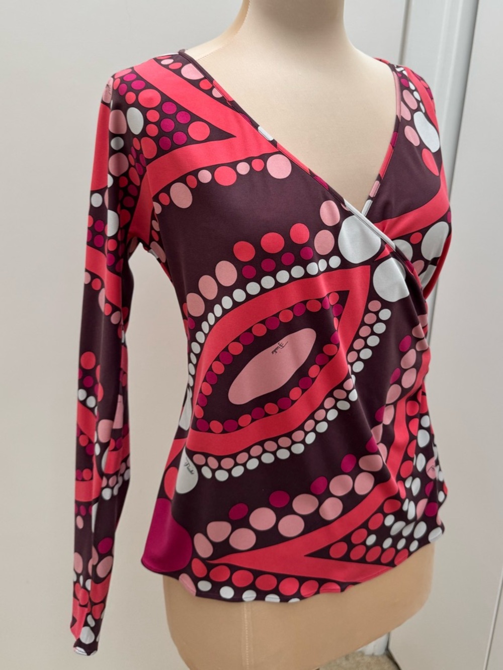 Emilio Pucci silk long sleeve graphic top